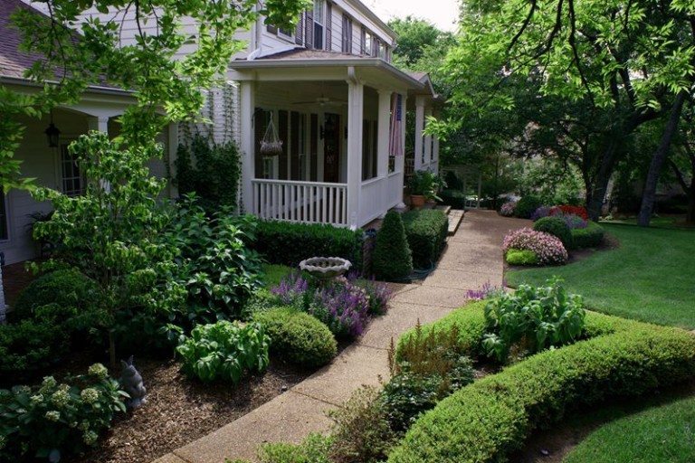 Side view of garden