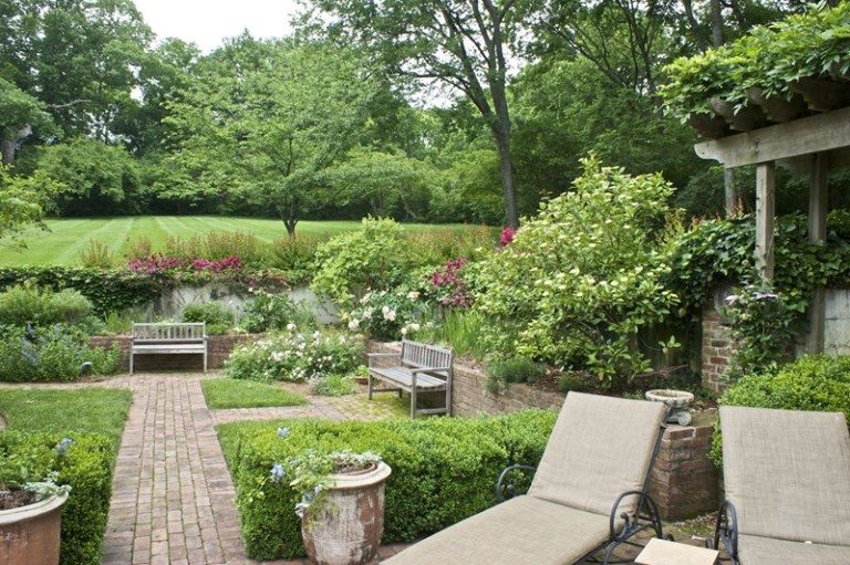 Backyard, brick walkways & landscaping