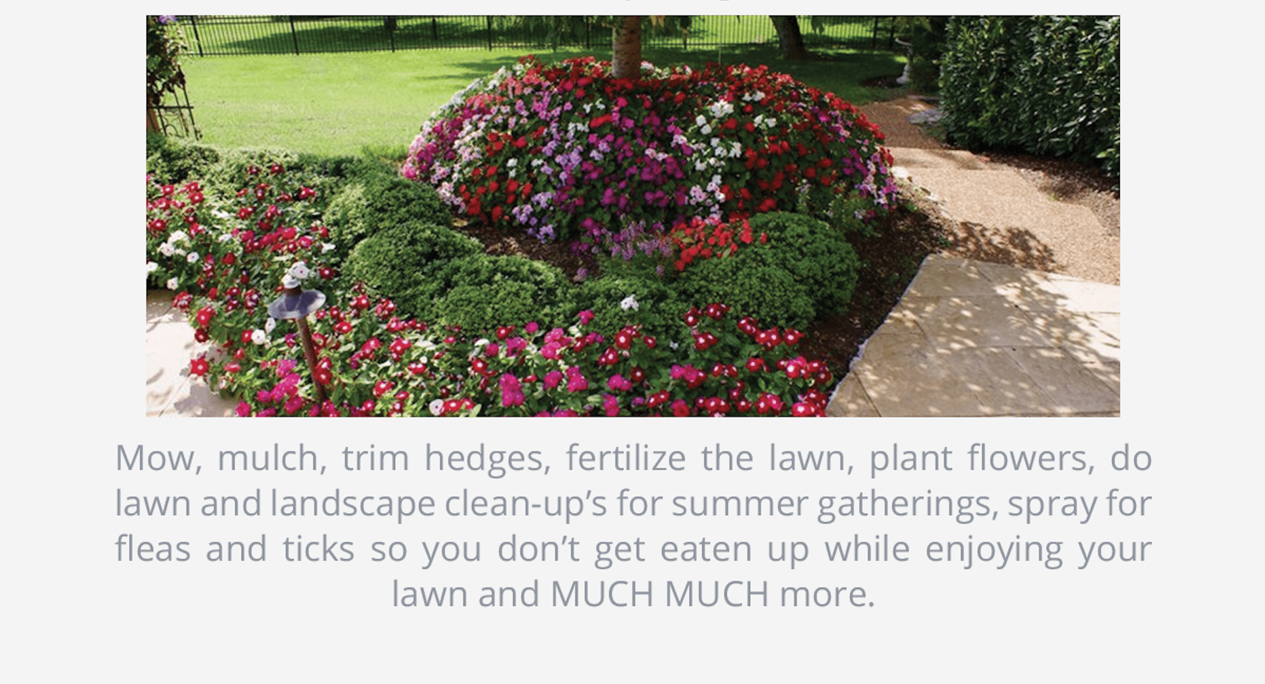 Flower groupings in residential flower bed